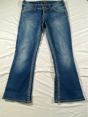 Silver Jeans Suki Surplus Womens 29x32 Bootcut Blue Stretch Denim Western